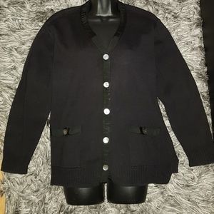 Talbots Black Button Down Cardigan